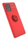 Newface Samsung Galaxy A91 / S10 Lite Kılıf Range Yüzüklü Silikon - Kırmızı