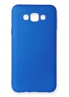 Newface Samsung Galaxy E7 Kılıf First Silikon - Mavi