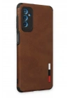 Newface Samsung Galaxy M52 5G Kılıf Loop Deri Silikon - Kahverengi