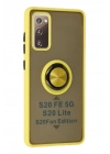 Newface Samsung Galaxy S20 FE Kılıf Montreal Yüzüklü Silikon Kapak - Sarı