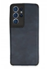 Newface Samsung Galaxy S21 Ultra Kılıf Loop Deri Silikon - Lacivert