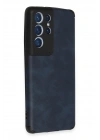 Newface Samsung Galaxy S21 Ultra Kılıf Loop Deri Silikon - Lacivert