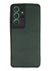Newface Samsung Galaxy S21 Ultra Kılıf Loop Deri Silikon - Yeşil