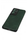 Newface Samsung Galaxy S21 Ultra Kılıf Loop Deri Silikon - Yeşil