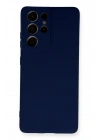 Newface Samsung Galaxy S21 Ultra Kılıf Nano içi Kadife Silikon - Lacivert