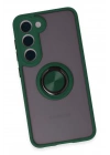 Newface Samsung Galaxy S23 Kılıf Montreal Yüzüklü Silikon Kapak - Yeşil