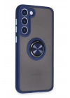 Newface Samsung Galaxy S23 Plus Kılıf Montreal Yüzüklü Silikon Kapak - Lacivert