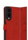 Newface Samsung Galaxy S25 Edge Trend S Plus Kapaklı Kılıf - Kırmızı