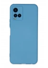 Newface Vivo Y21S Kılıf Nano içi Kadife Silikon - Mavi