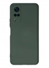 Newface Vivo Y53S Kılıf Nano içi Kadife Silikon - Koyu Yeşil