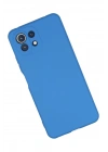Newface Xiaomi Mİ 11 Lite Kılıf Nano içi Kadife Silikon - Mavi