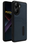 Newface Xiaomi Poco X7 Pro Kılıf Sara Kartvizitli Deri Kılıf - Lacivert