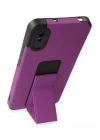 Newface Xiaomi Redmi 9A Kılıf Mega Standlı Silikon - Mor