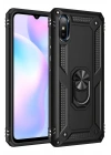 Newface Xiaomi Redmi 9A Kılıf Sofya Yüzüklü Silikon Kapak - Siyah