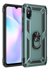 Newface Xiaomi Redmi 9A Kılıf Sofya Yüzüklü Silikon Kapak - Yeşil