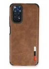 Newface Xiaomi Redmi Note 11 Kılıf Loop Deri Silikon - Kahverengi
