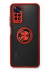 Newface Xiaomi Redmi Note 11 Kılıf Montreal Yüzüklü Silikon Kapak - Kırmızı