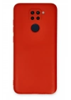 Newface Xiaomi Redmi Note 9 Kılıf Nano içi Kadife Silikon - Kırmızı