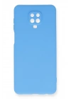 Newface Xiaomi Redmi Note 9 Pro Kılıf Nano içi Kadife Silikon - Mavi