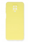 Newface Xiaomi Redmi Note 9 Pro Kılıf Nano içi Kadife Silikon - Sarı