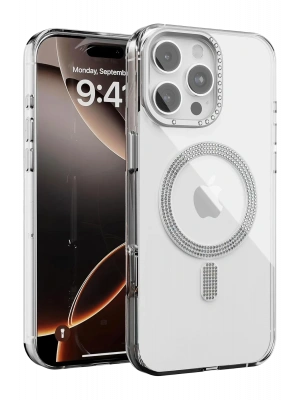 Joko Apple iPhone 16 Pro Max Tash Diamond Magsafe Kapak - Beyaz