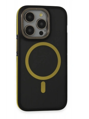 Joko iPhone 14 Pro Max Kılıf Rocky Magsafe Kapak - Siyah-Sarı