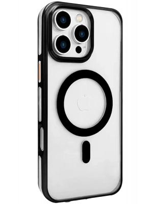 Joko iPhone 16 Pro Max Gleam PC Sert Magsafe Kılıf - Şeffaf-Siyah