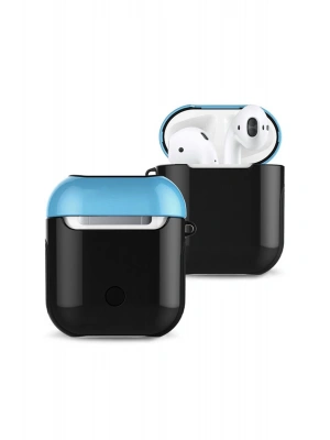Newface Airpods 2 (2.nesil) 3in1 Kılıf - Siyah-Mavi