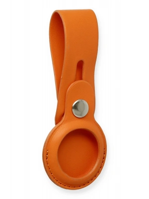 Newface Airtag Askılı Deri Kılıf - Turuncu