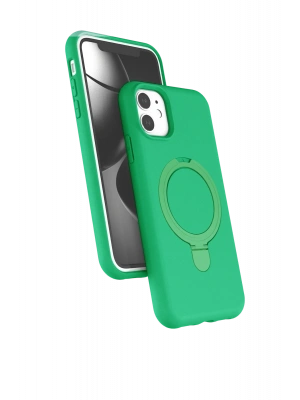 Newface Apple iPhone 11 Regal Magsafe Standlı Kapak - Yeşil
