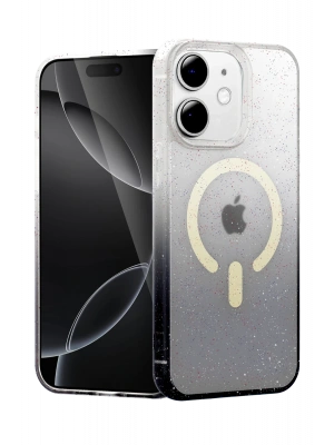 Newface Apple iPhone 12 Pummel Shiny Magsafe Kapak - Siyah