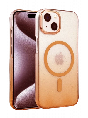 Newface Apple iPhone 14 Glossy Magsafe Kapak - Turuncu