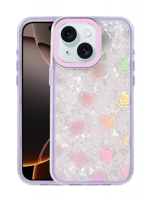 Newface Apple iPhone 14 Lumi Desenli Kapak - Mor