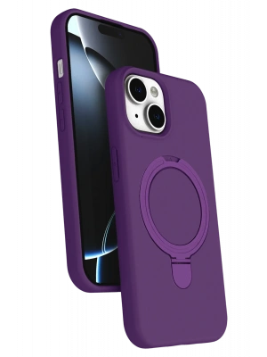 Newface Apple iPhone 14 Regal Magsafe Standlı Kapak - Derin Mor