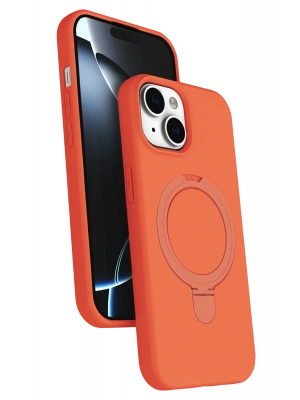Newface Apple iPhone 14 Regal Magsafe Standlı Kapak - Turuncu