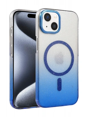 Newface Apple iPhone 15 Plus Glossy Magsafe Kapak - Mavi