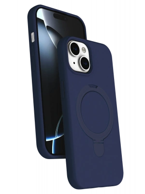 Newface Apple iPhone 15 Plus Regal Magsafe Standlı Kapak - Lacivert