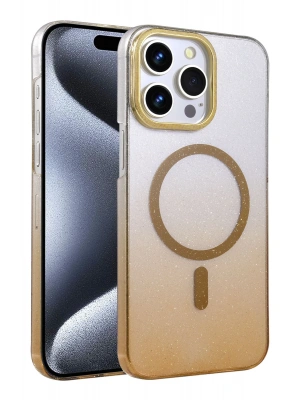 Newface Apple iPhone 15 Pro Max Glossy Magsafe Kapak - Çöl Titanyum