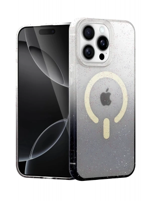 Newface Apple iPhone 15 Pro Max Pummel Shiny Magsafe Kapak - Siyah