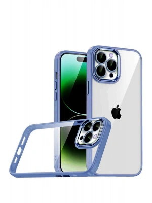 Newface Apple iPhone 15 Pro Max Razer Lensli Silikon - Açık Mavi