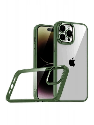 Newface Apple iPhone 15 Pro Max Razer Lensli Silikon - Yeşil