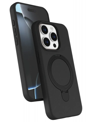 Newface Apple iPhone 15 Pro Max Regal Magsafe Standlı Kapak - Siyah