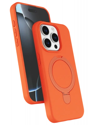 Newface Apple iPhone 15 Pro Max Regal Magsafe Standlı Kapak - Turuncu