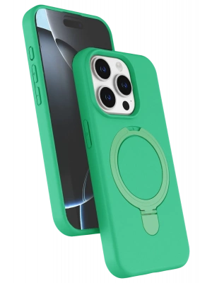 Newface Apple iPhone 15 Pro Max Regal Magsafe Standlı Kapak - Yeşil