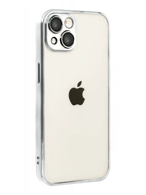 Newface Apple iPhone 15 Razer Lensli Silikon - Gümüş