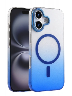 Newface Apple iPhone 16 Glossy Magsafe Kapak - Mavi