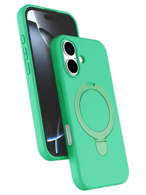 Newface Apple iPhone 16 Plus Regal Magsafe Standlı Kapak - Yeşil