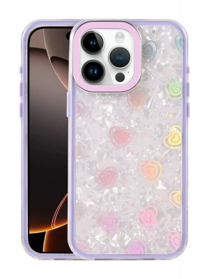 Newface Apple iPhone 16 Pro Lumi Desenli Kapak - Mor