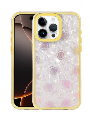 Newface Apple iPhone 16 Pro Lumi Desenli Kapak - Sarı