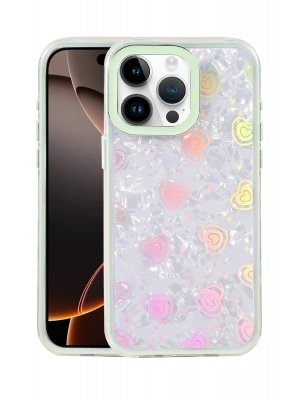 Newface Apple iPhone 16 Pro Lumi Desenli Kapak - Yeşil